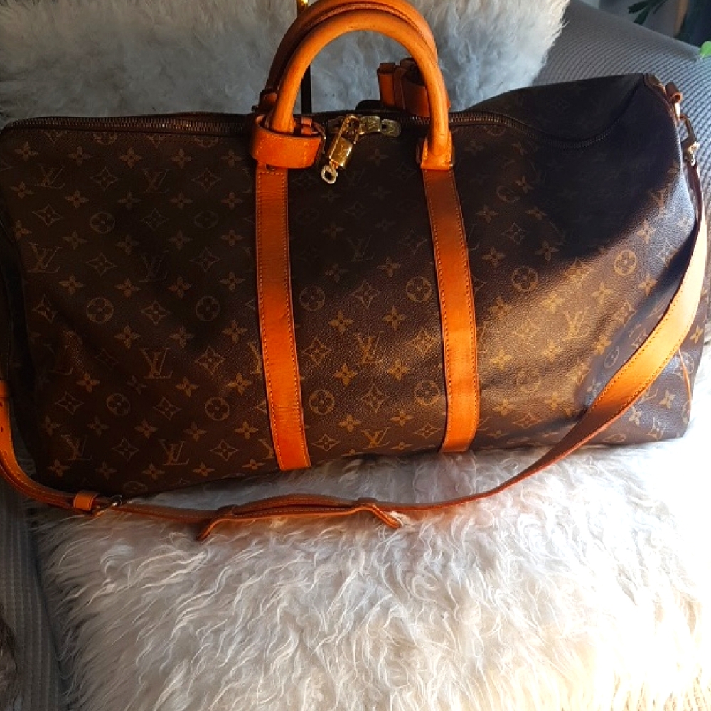 Auth Louis Vuitton Keepal Bandolier 55 Monogram Men's Bag